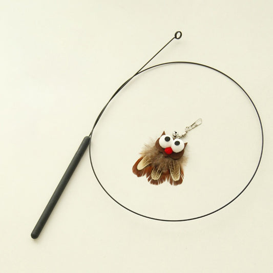 Moo – Owl & Bird Feather Wand Toy