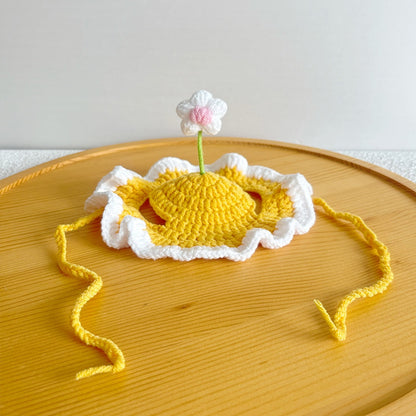 Ozzie - Flower Accent Ruffle Edge Pet Hat