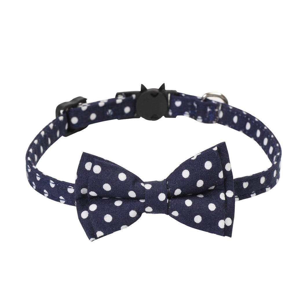 Mokka - Casual Polka Dot Bow Accent Pet Collar