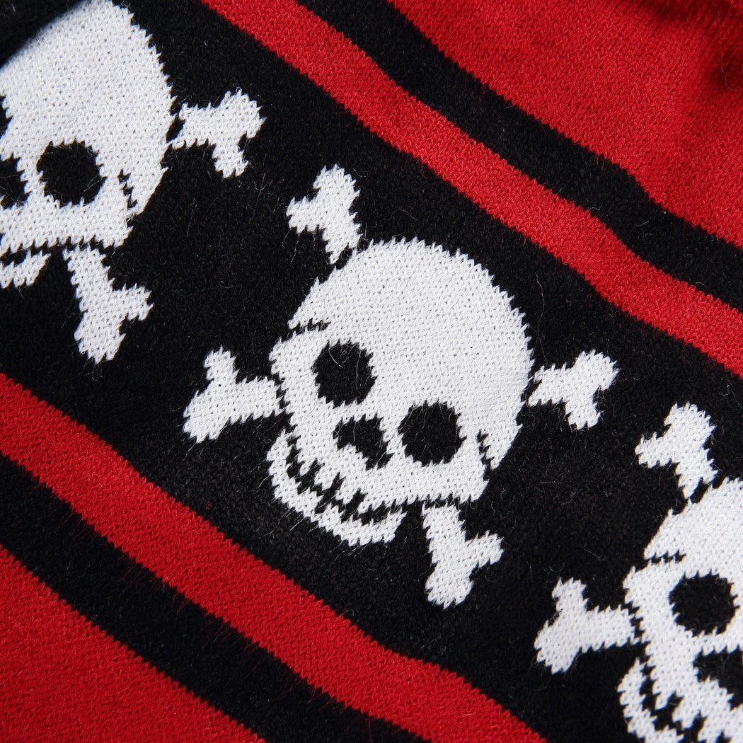Ozzie - Red Skull Print Long Sleeve Pet Sweater