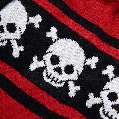 Ozzie - Red Skull Print Long Sleeve Pet Sweater