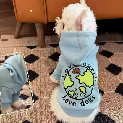 Ozzie - Planet Print Dog and Cat Hoodie Sweatshirt