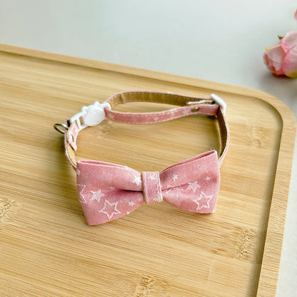 Mokka - Adjustable Bow Tie Star Pattern Pet Collar