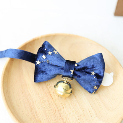 Mokka - Decorative Bow Tie Collar with Bell for Cats