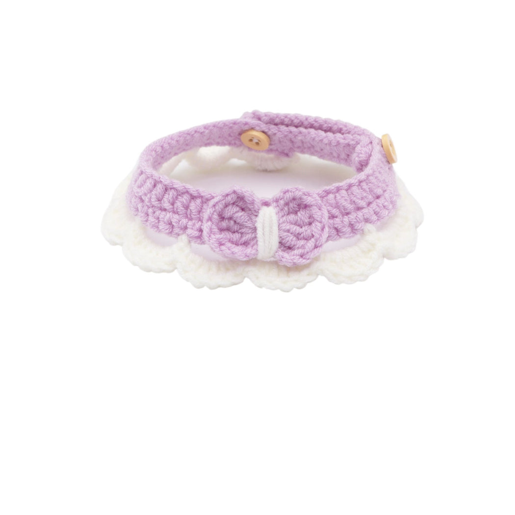 Mokka - Soft Scalloped Crochet Cat Collar