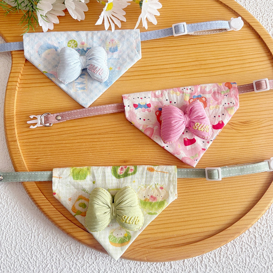 Mokka - Candy Color Bow Cat Bandana Collar