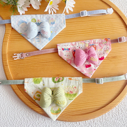 Mokka - Candy Color Bow Cat Bandana Collar