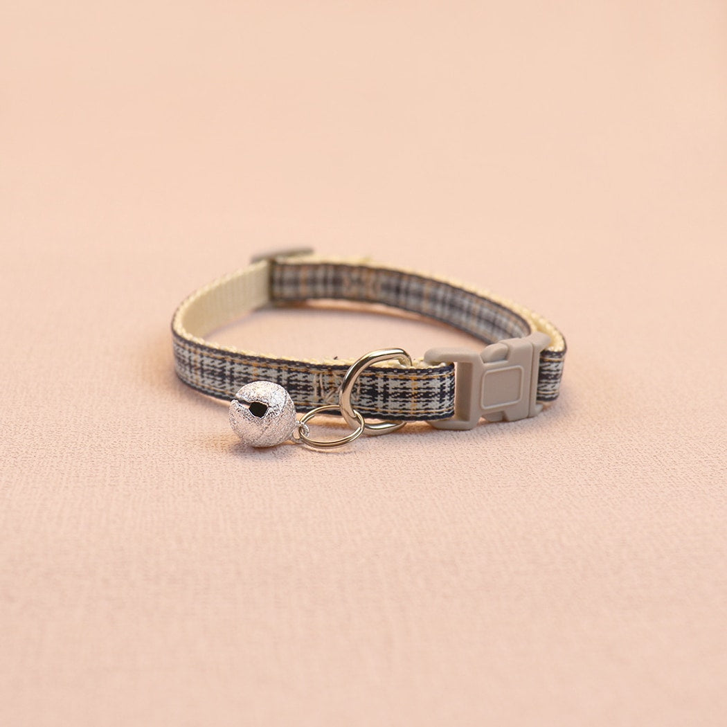 Mokka - Plaid Bell Casual Everyday Cat Collar