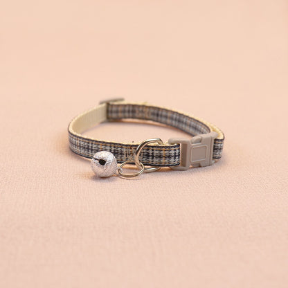 Mokka - Plaid Bell Casual Everyday Cat Collar