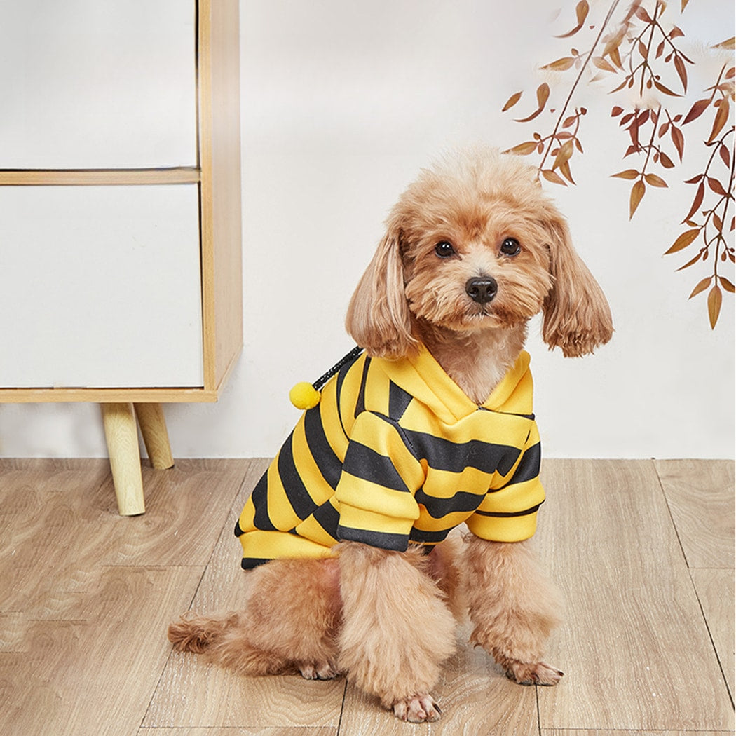 Ozzie - Striped Bee Style Dog Hoodie Sweatshirt