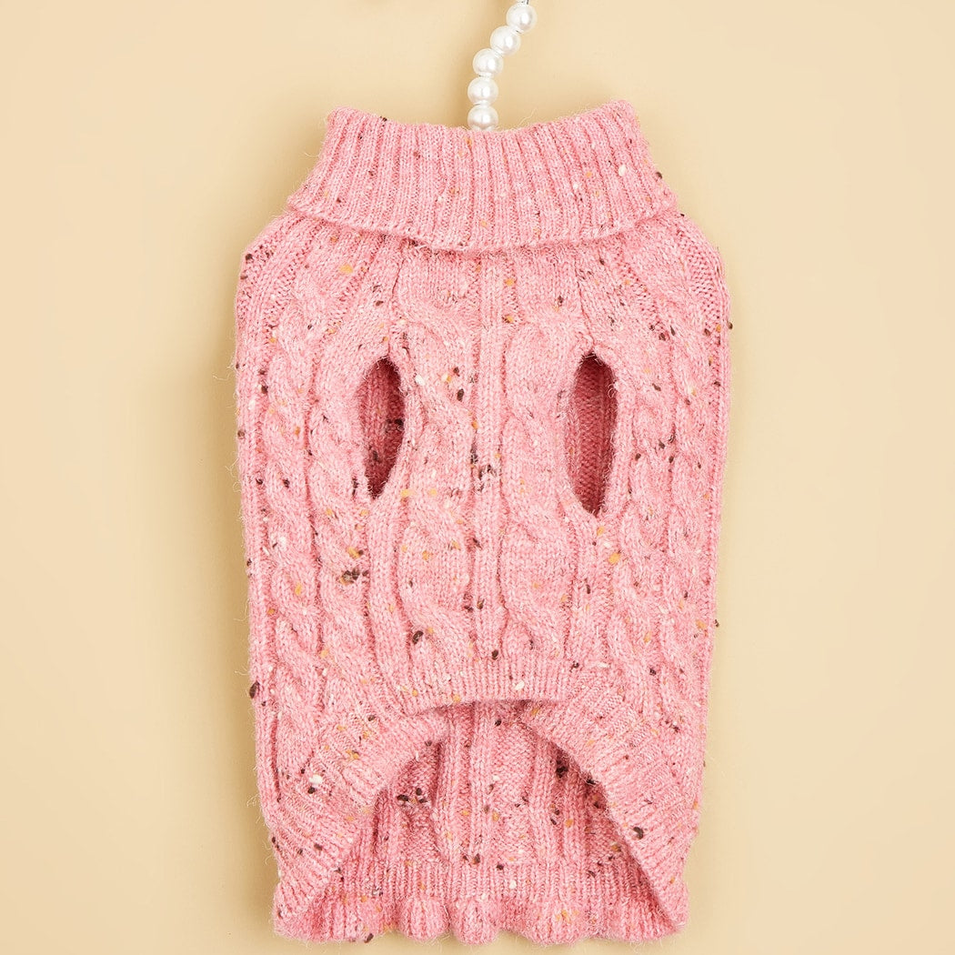 Ozzie - Cable Knit High Neck Dog Sweater Apparel