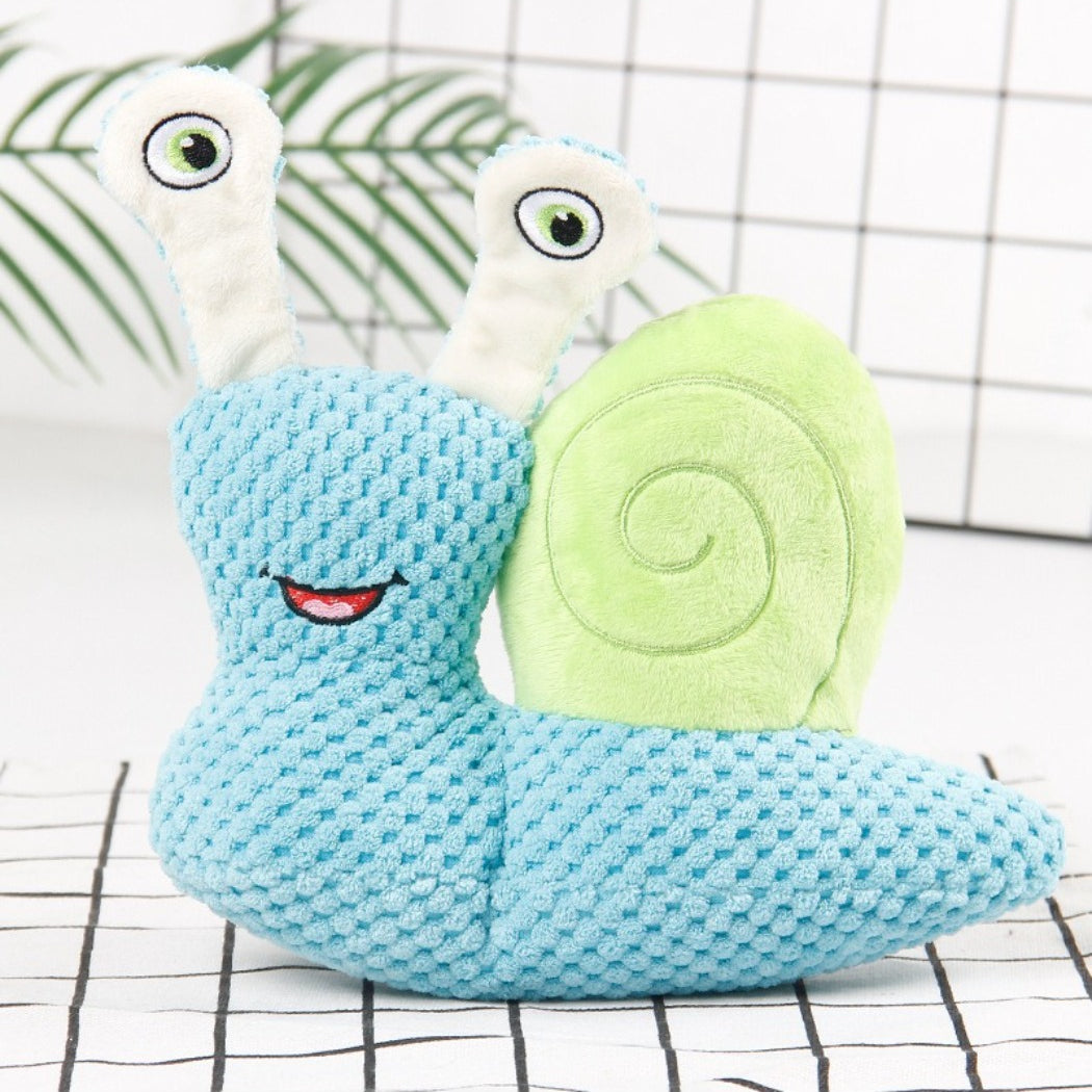Petkin Snail Plush Dog Toy displayed on a white background