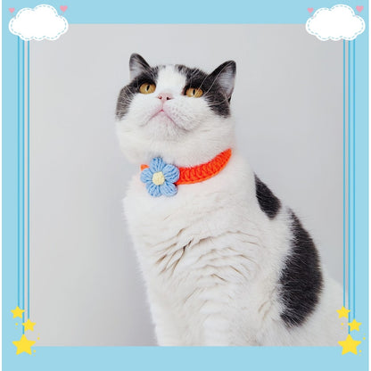 Mokka - Floral Knit Cat Decorative Collar