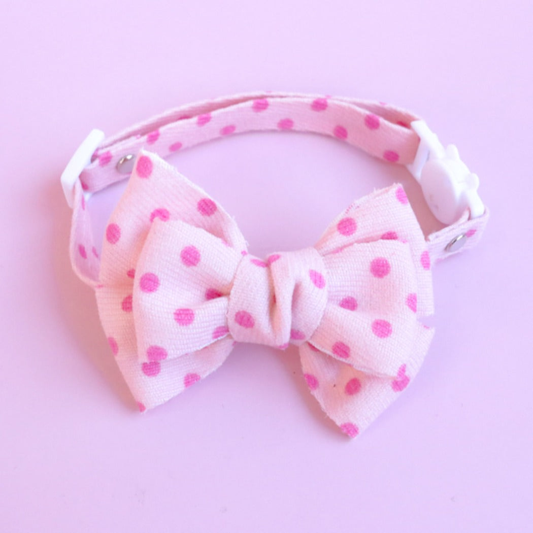 Mokka - Polka Dot Bow Tie Collar for Pets