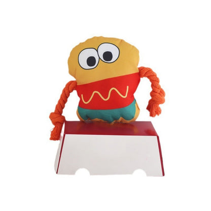 Petkin - Squeaky Burger Rope Toy for Dogs