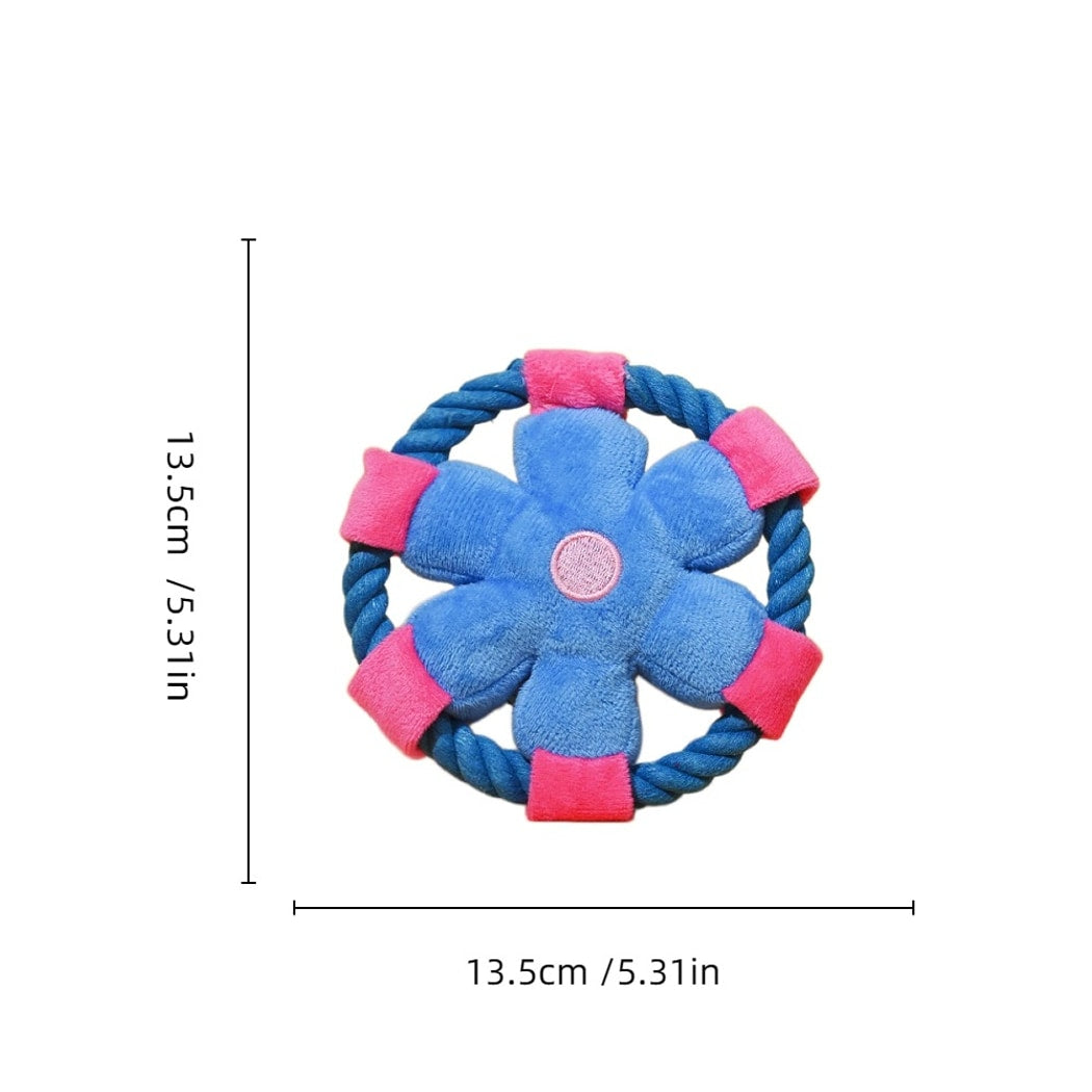 Petkin - Cartoon Flower Plush Frisbee Dog Toy