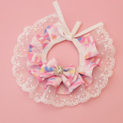 Mokka - Ruffle Lace Floral Cat Collar