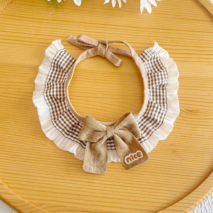 Mokka - Ruffle Trim Plaid Cat Collar