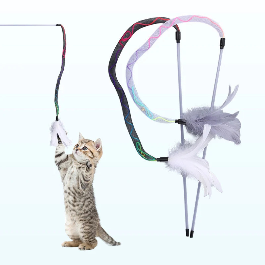 Moo - Feather Bell Wand Cat Toy