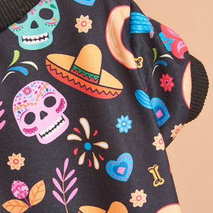 Halloweek - Halloween Skeleton Print Dog Jumpsuit