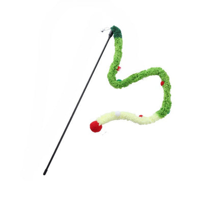 Moo - Fuzzy Strip Pom-Pom Wand Cat Toy