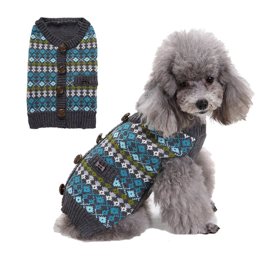 Ozzie - Plaid Knit Look Dog Sweater