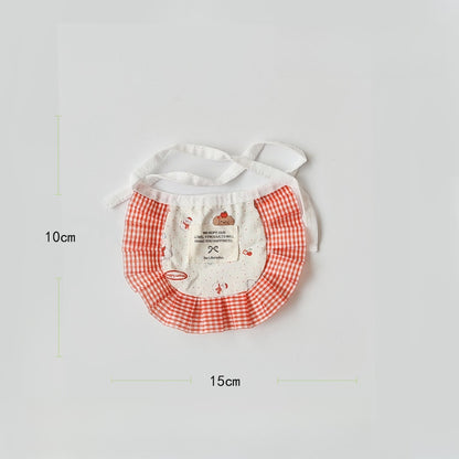 Mokka - Plaid Cartoon Pet Bandana Collar and Bib