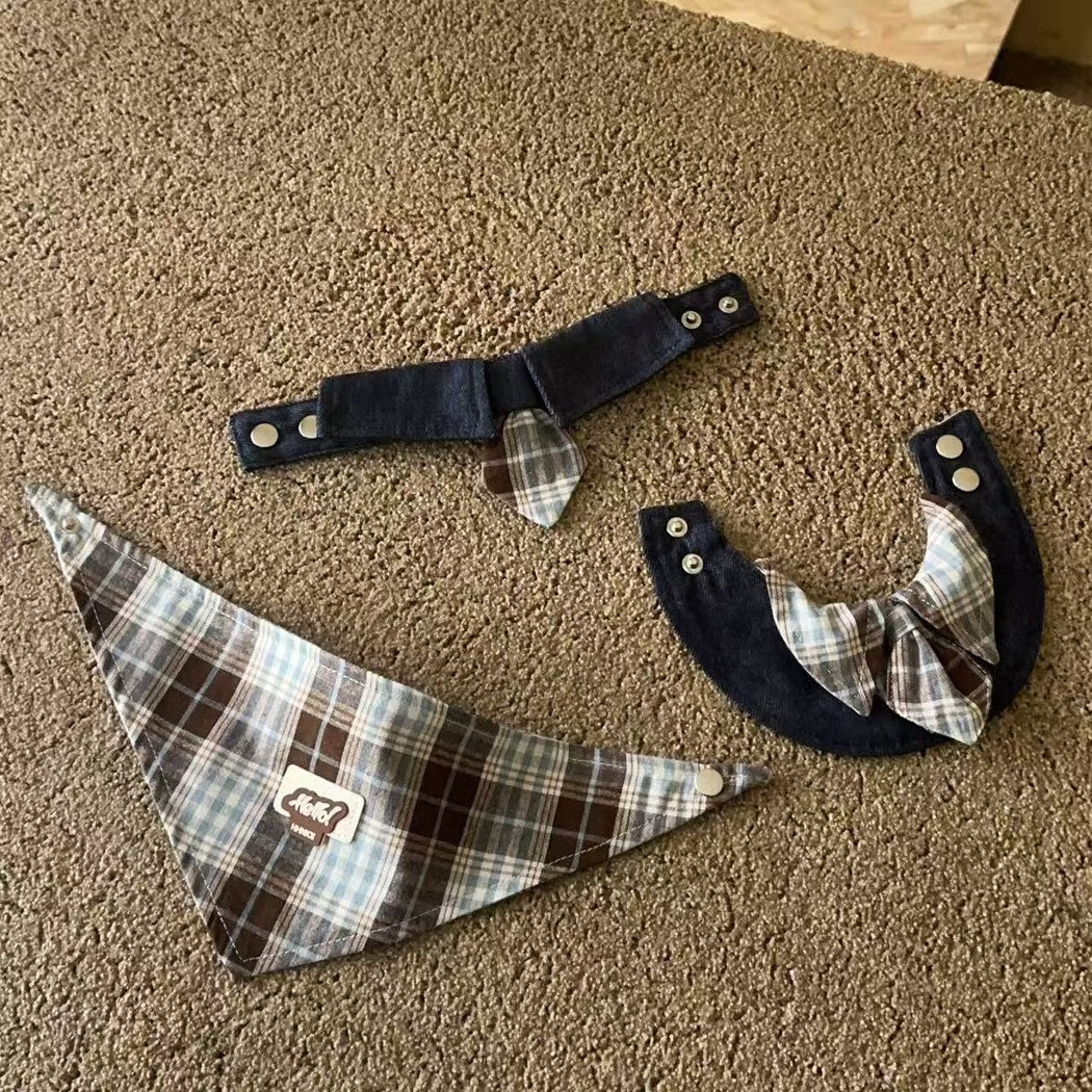 Ozzie - Plaid Dog and Cat Neckwear Bandana Collar
