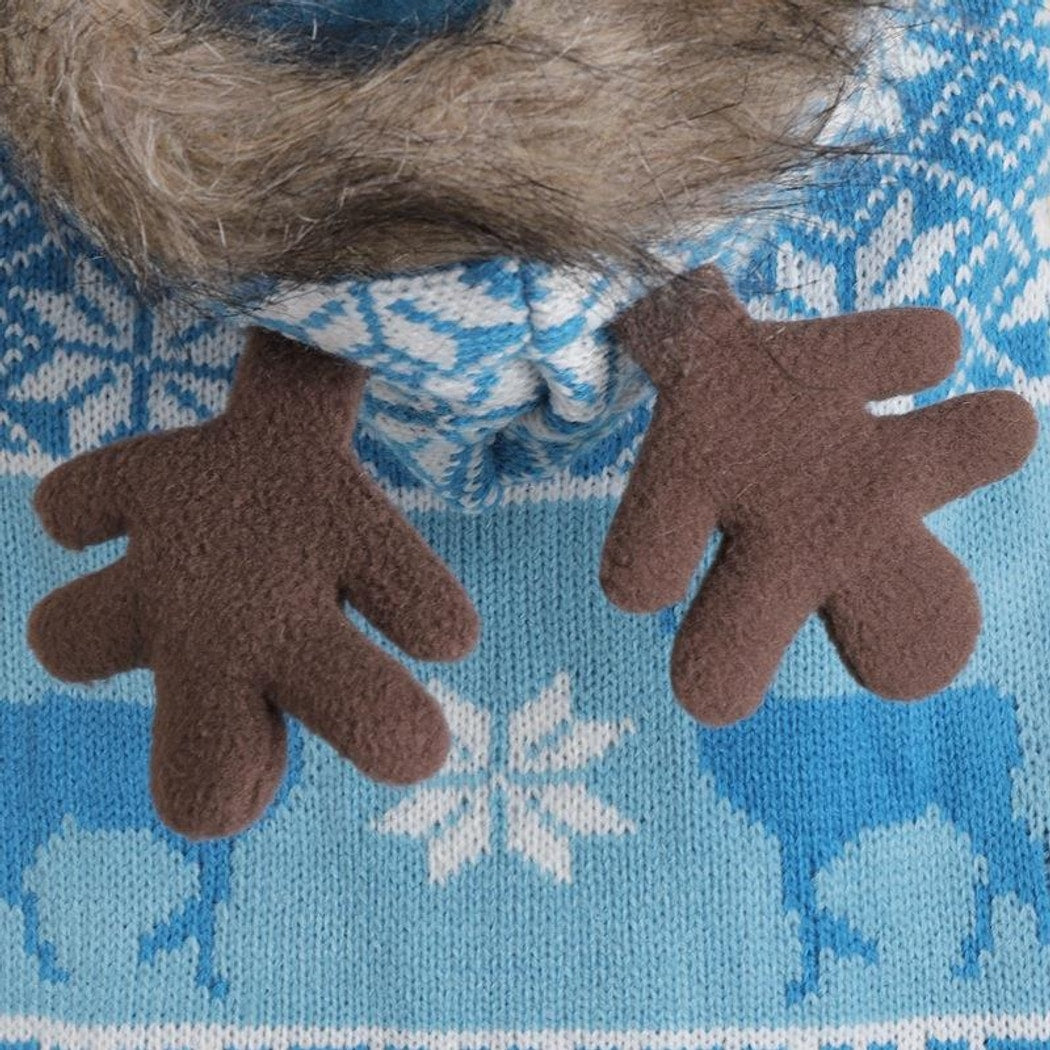Christmoo - Christmas Snowflake Reindeer Knit Style Dog Sweater