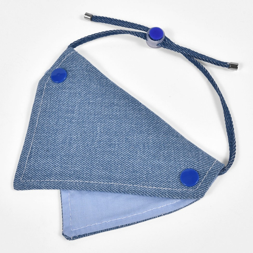 Mokka cat sitting with button detail cat bandana visible