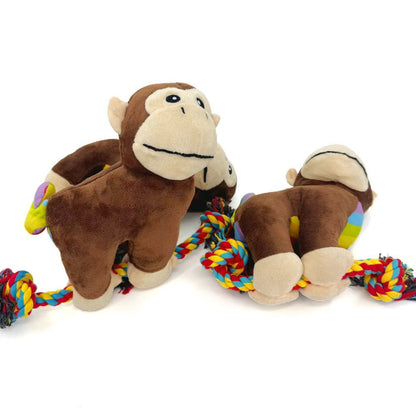 Petkin - Soft Chew Plush Monkey Dog Tug Toy