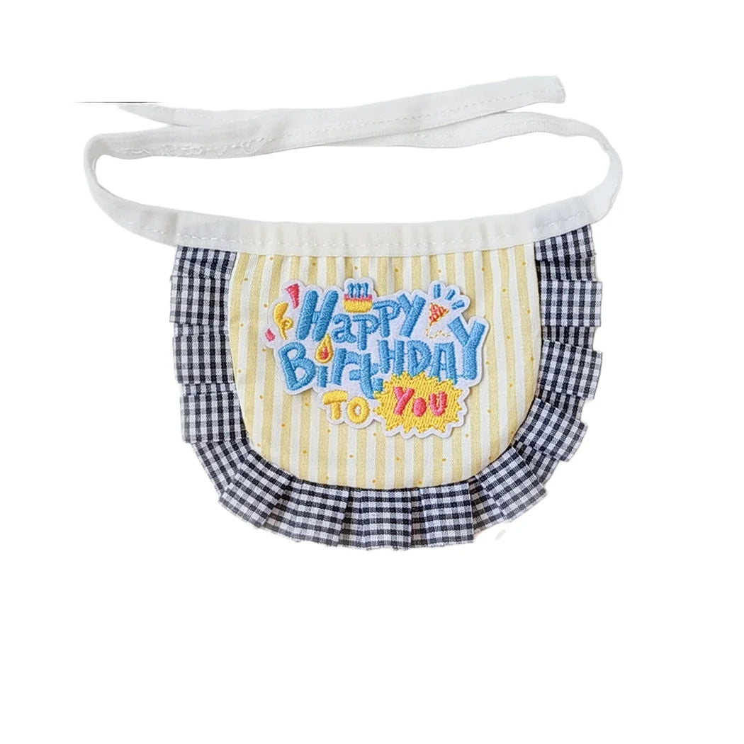 Mokka - Happy Birthday Gingham Pet Bib