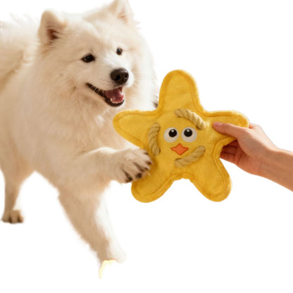 Petkin - Cartoon Face Star-Shaped Plush Dog Toy