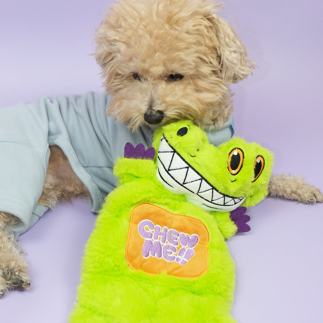 Petkin - Crocodile Shaped Dog Plush Toy