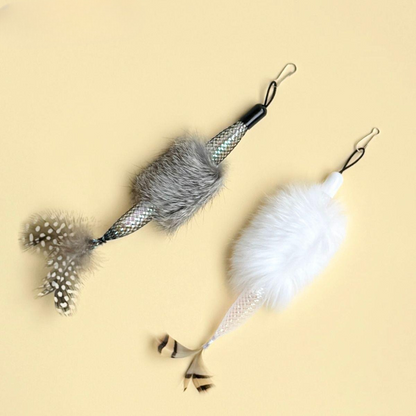 Moo - Fuzzy Mouse Cat Wand Attachment Refill Toy