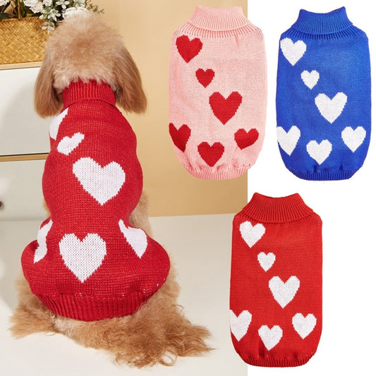 Ozzie - Heart Pattern Pet Knit Sweater Dress