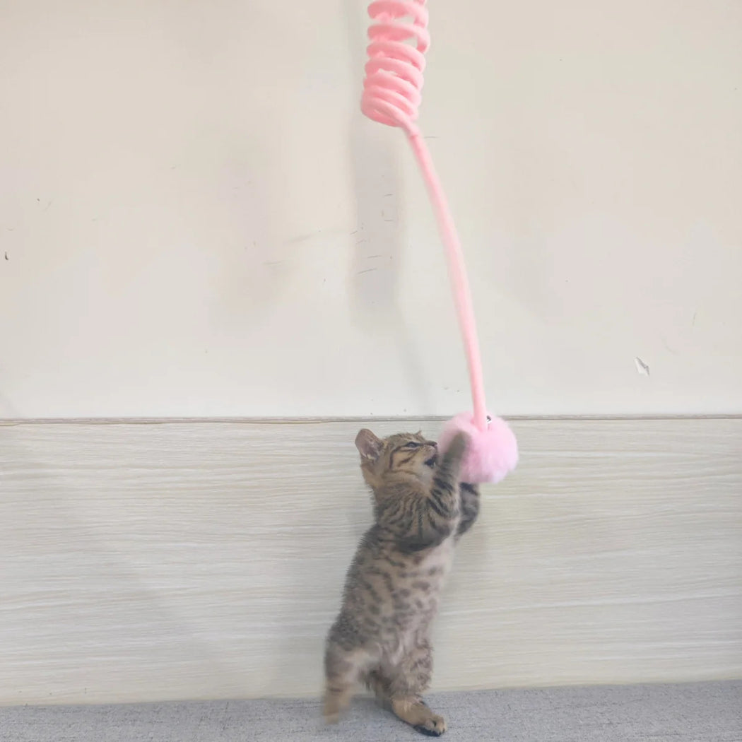 Moo - Hanging Pom Pom Cat Toy