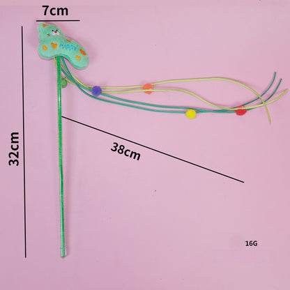 Moo - Colorful Plush Cat Teaser Wand Toy
