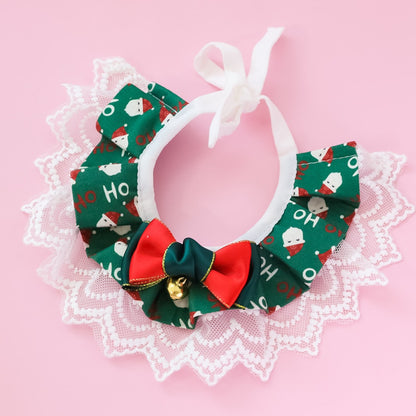 Christmoo - Cartoon Christmas Lace Trim Cat Collar