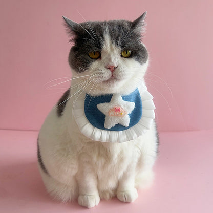 Mokka - Denim Style Star Decorative Pet Bib