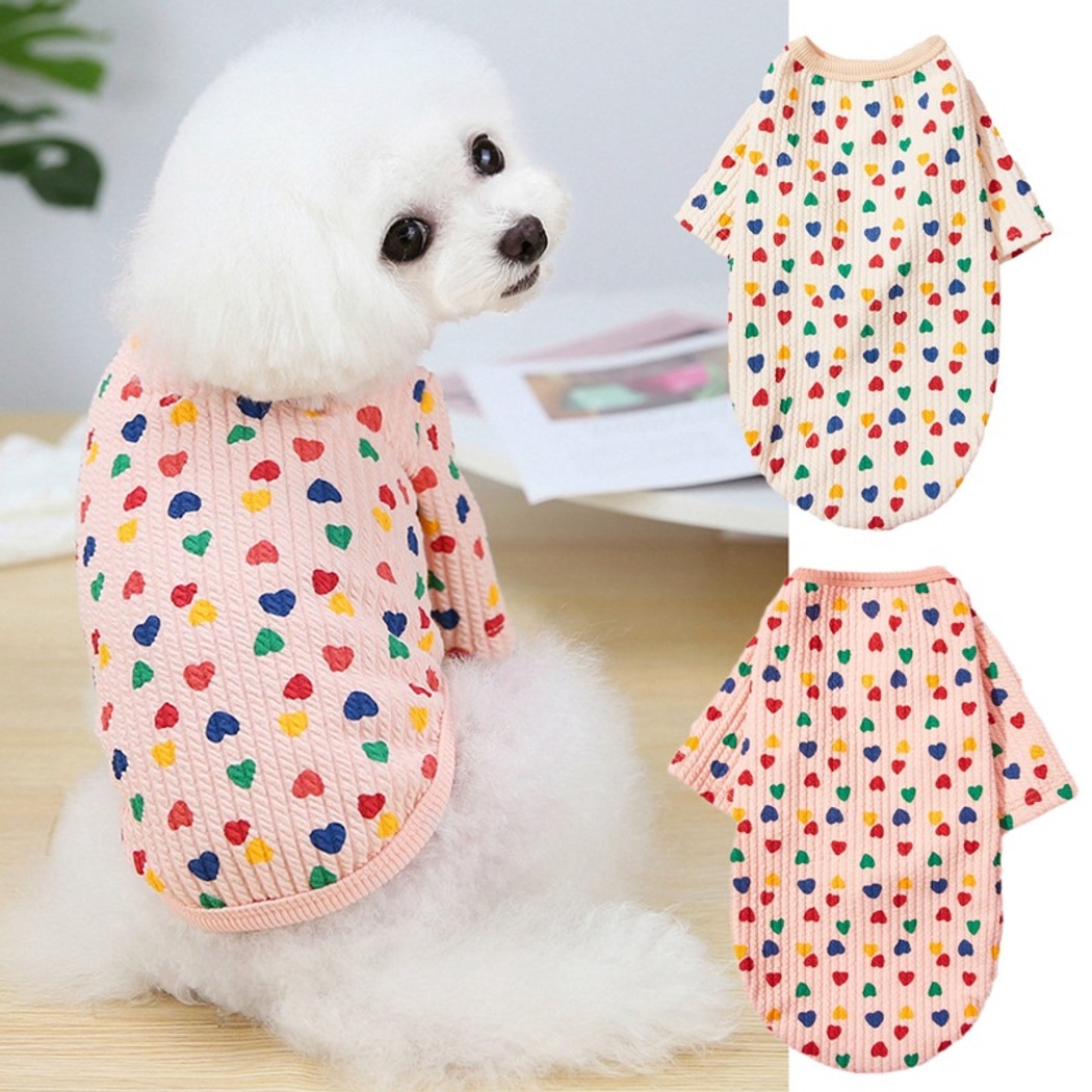 Ozzie - Heart Print Long Sleeve Dog Clothing