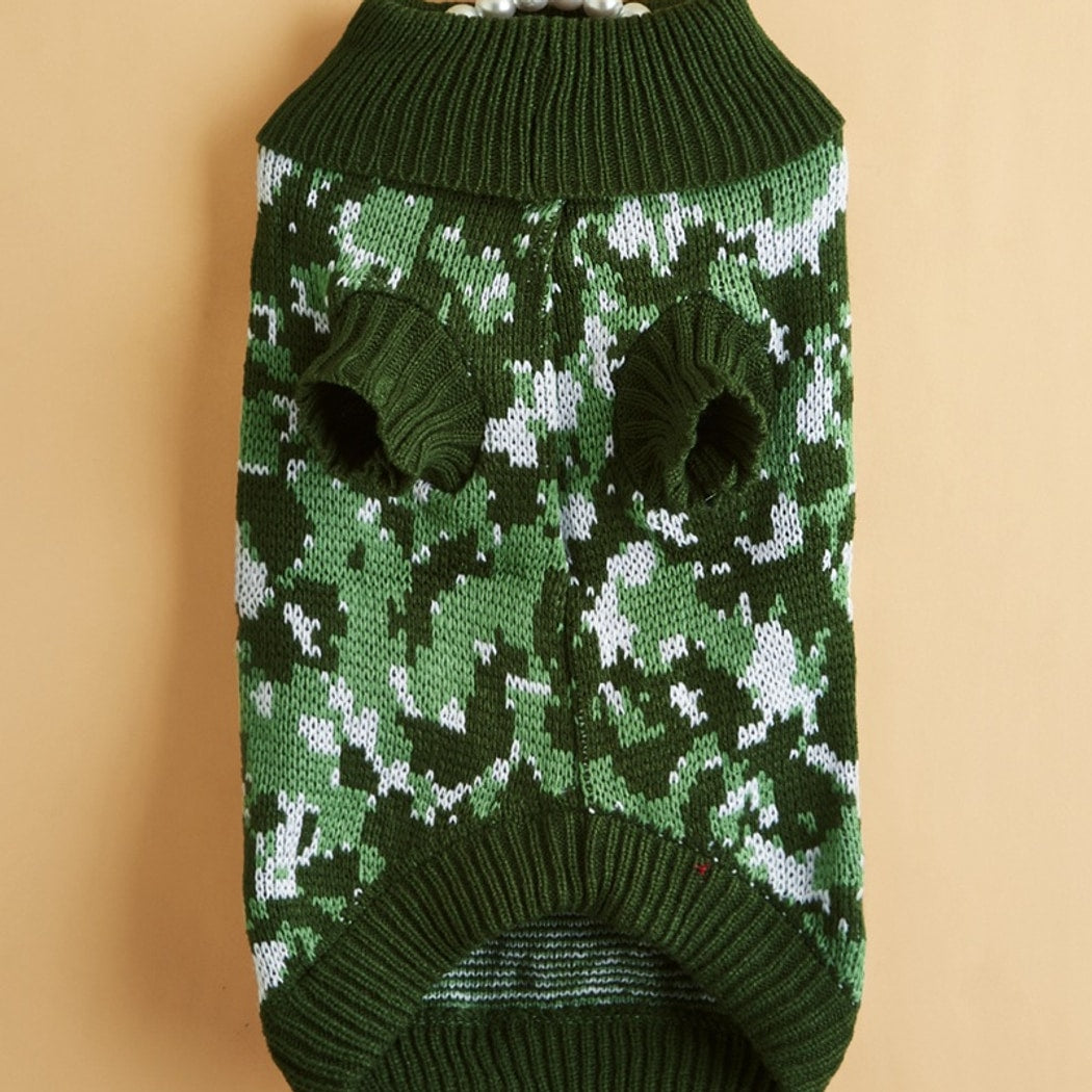 Ozzie - Camouflage Dog Sweater with Collar Pullover