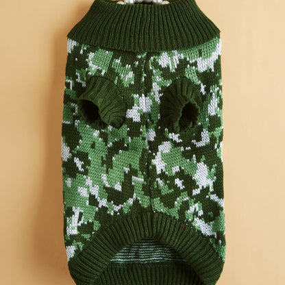 Ozzie - Camouflage Dog Sweater with Collar Pullover