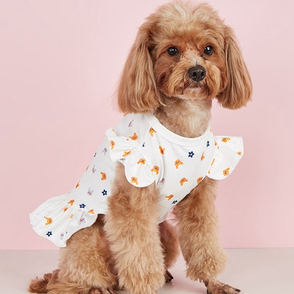 Ozzie - Printed Flutter Sleeve Pet Dress