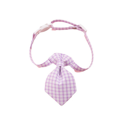 Mokka - Gingham Tie Neck Accessory Cat Collar