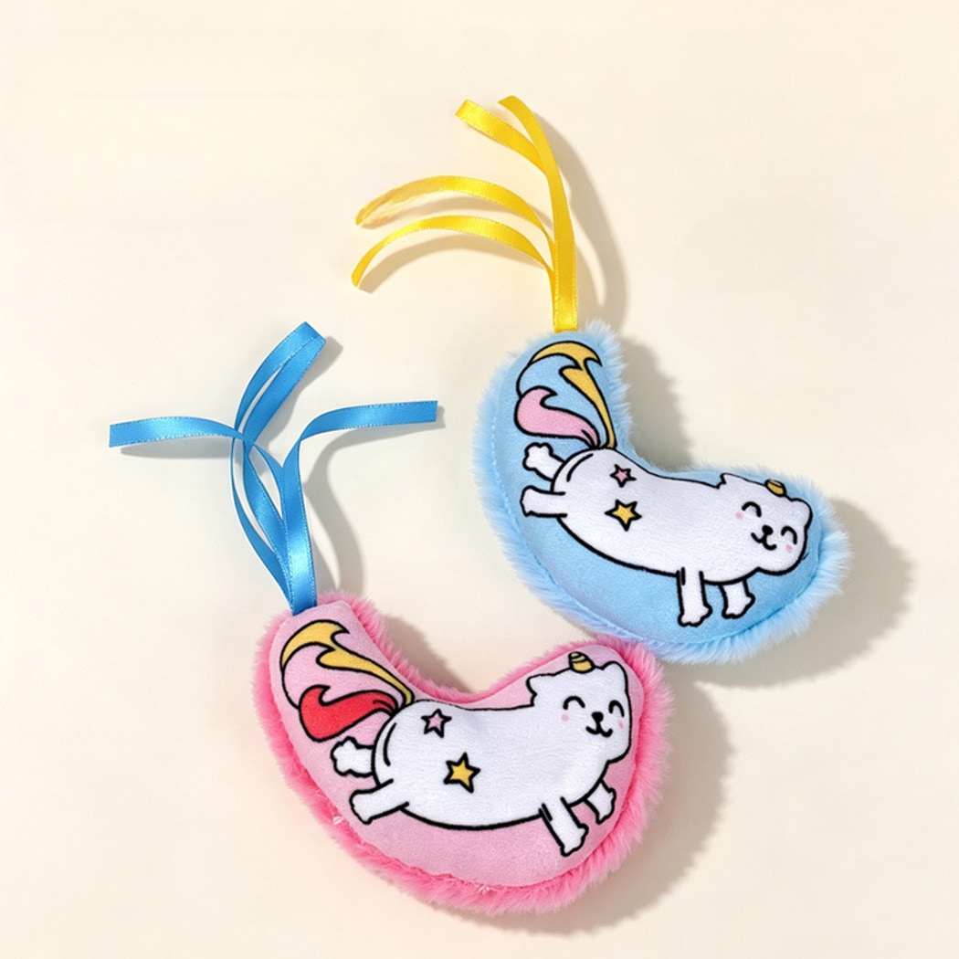 Moo - Moon Shape Plush Squeaky Cat Toy