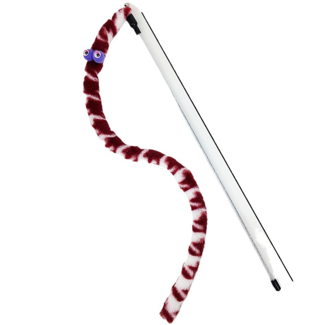 Moo Plush Worm Cat Teaser Wand displayed on a white background