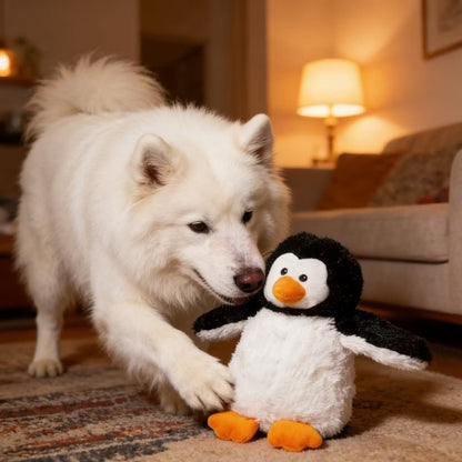 Petkin - Penguin Squeaky Plush Dog Toy