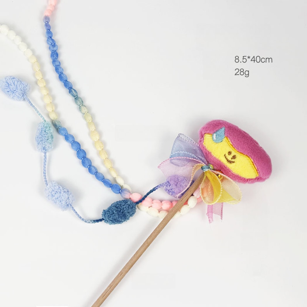Moo - Cartoon Plush Character Teaser Cat Wand Toy