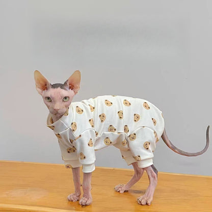 Ozzie - Bear Print Pet Four-Legged Jumpsuit